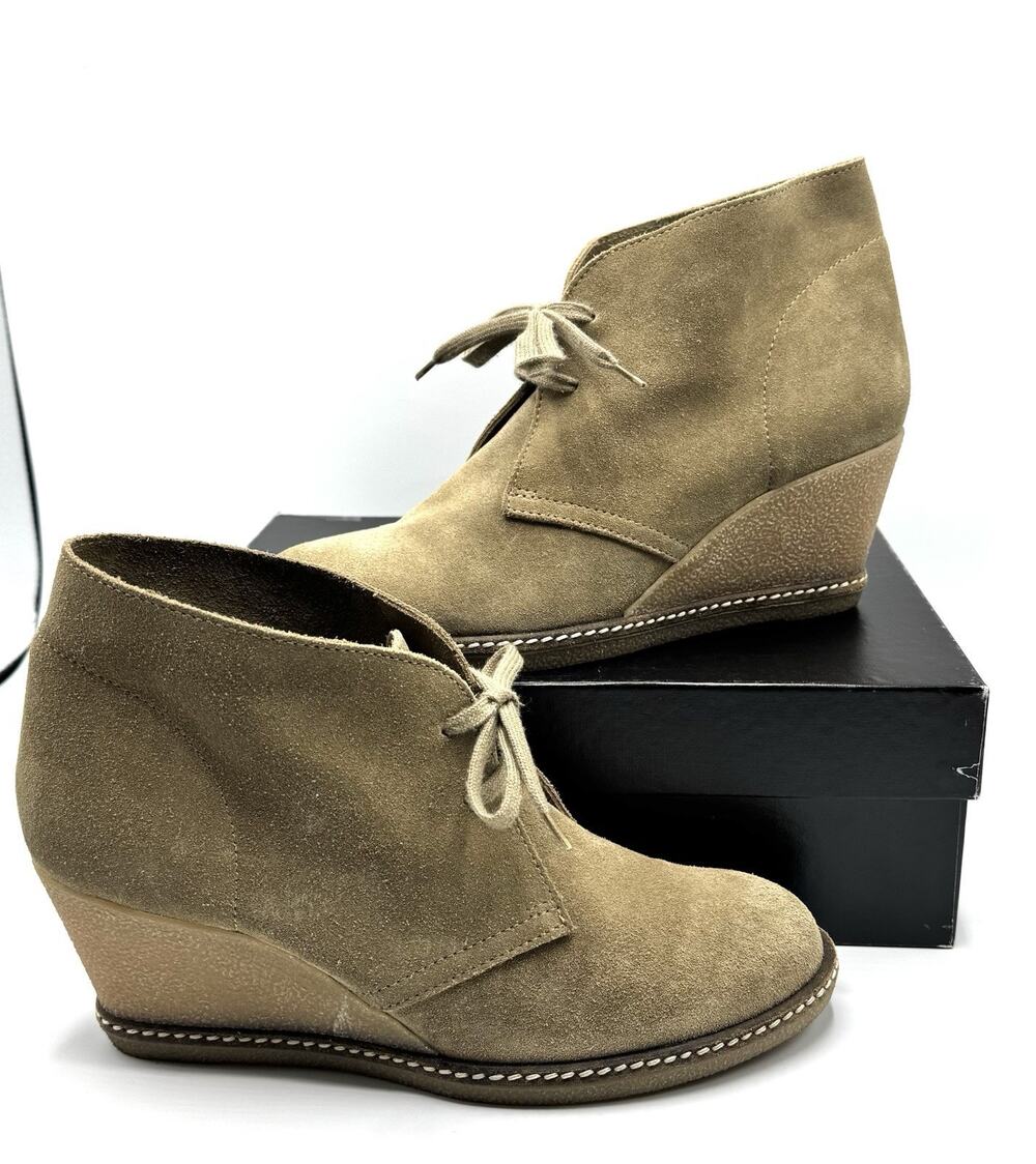J. Crew Shoes "Macalister" Size 9M Tan Suede Wedge Ankle Booties Made in Italy